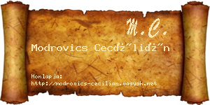 Modrovics Cecílián névjegykártya